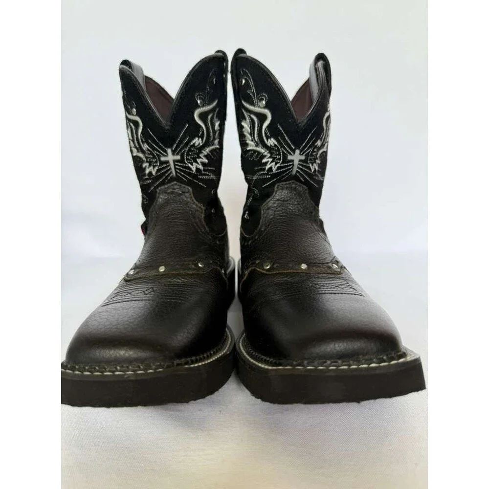 Justin Gypsy Black Leather Western Boots Women’s 9.5B L9977 - Picture 3 of 11